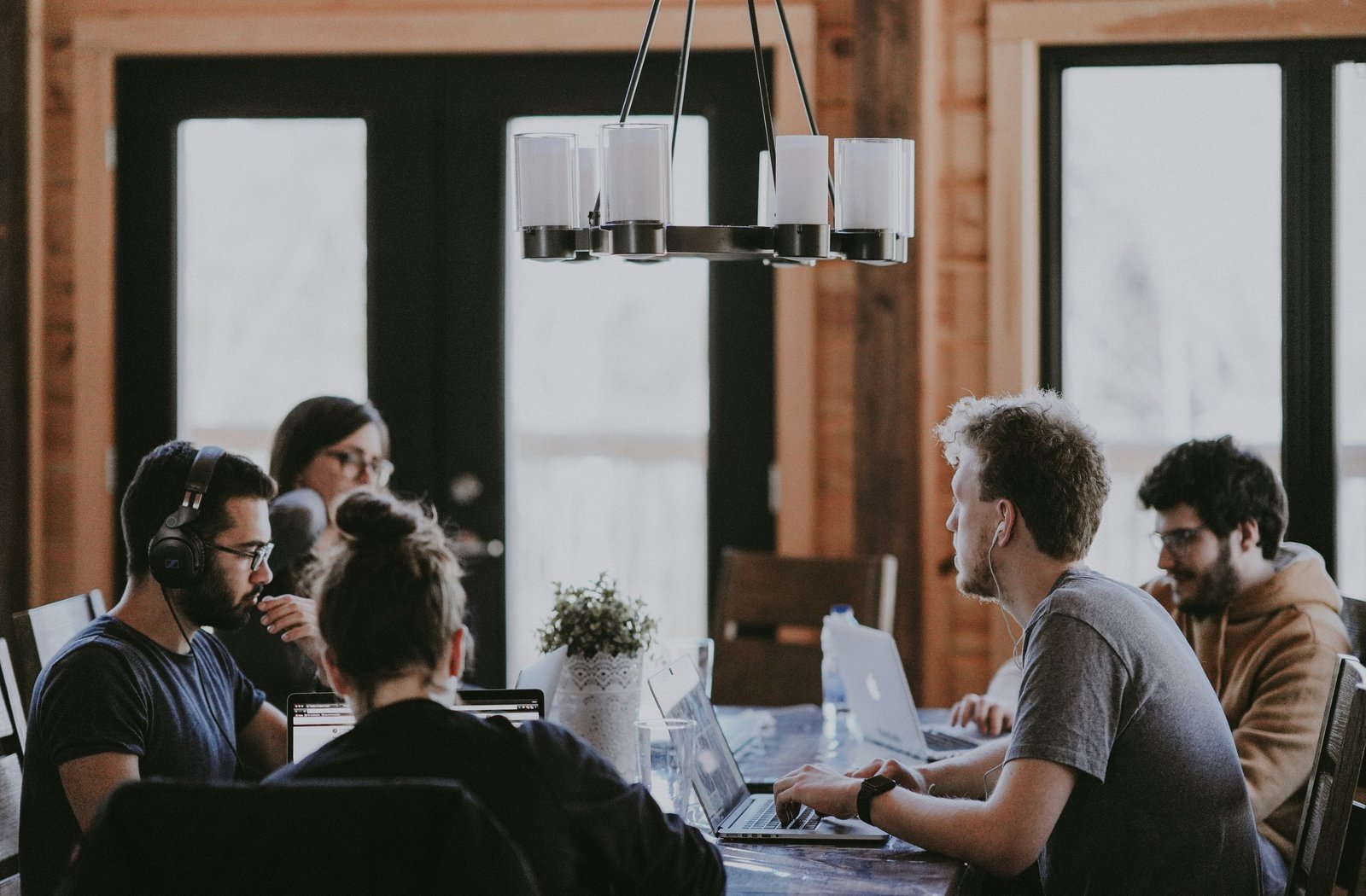 People collaborating around a table
